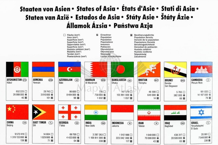 Azja polityczna FB (1).jpgAzja 1:9 000 000. Arkusz, mapa ścienna polityczna. FB. Producent: Freytag&Berndt. Fragment 6