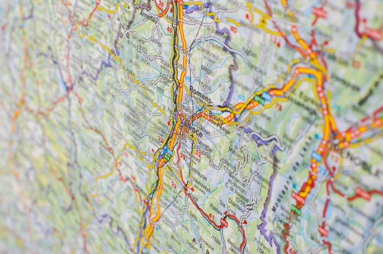 Francja 1:1 000 000. Arkusz, mapa ścienna drogowa wydawnictwa Freytag & Berndt. Fragment 7