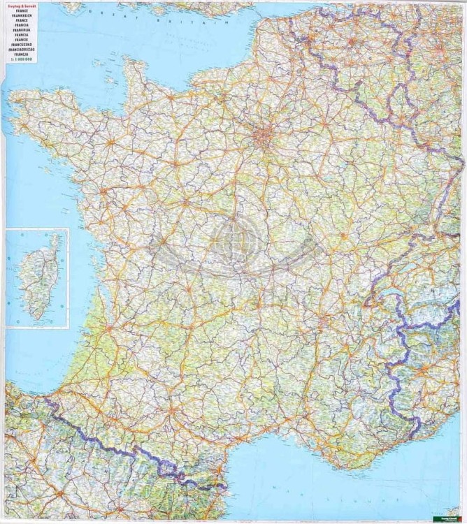 Francja 1:1 000 000. Arkusz, mapa ścienna drogowa wydawnictwa Freytag & Berndt