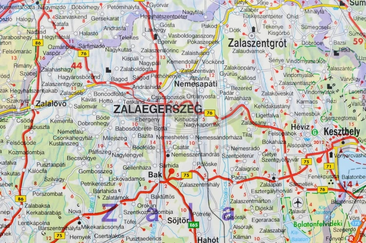 Węgry 1:400 000. Arkusz, mapa ścienna drogowa. FB. Producent: Freytag & Berndt. Fragment 1