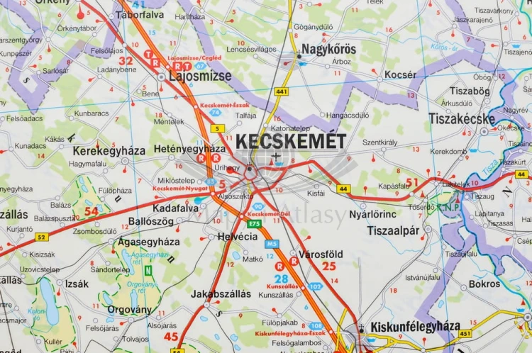 Węgry 1:400 000. Arkusz, mapa ścienna drogowa. FB. Producent: Freytag & Berndt. Fragment 2