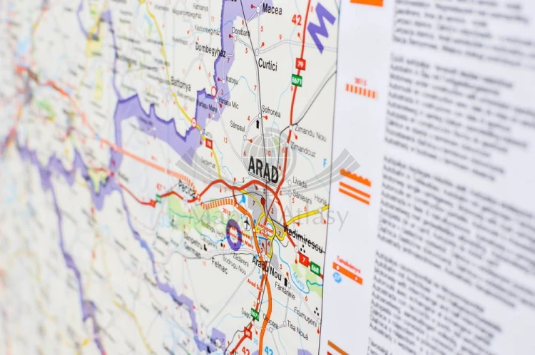 Węgry 1:400 000. Arkusz, mapa ścienna drogowa. FB. Producent: Freytag & Berndt. Fragment 7
