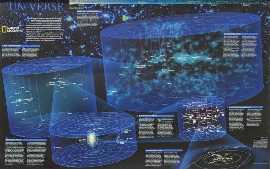 Wszechświat. Arkusz, mapa ścienna. Producent: National Geographic. Cała mapa