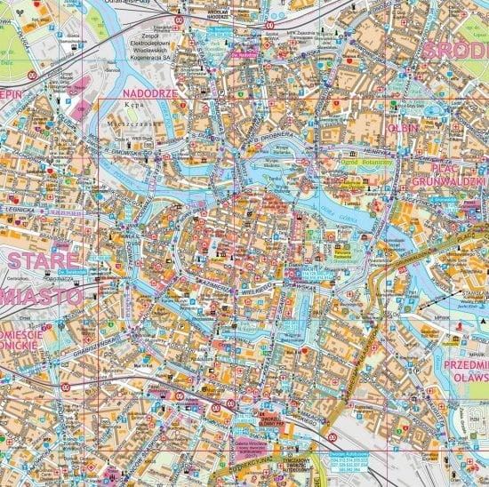 Wrocław 120 000. Arkusz, mapa ścienna wydawnictwa Eko-Graf. Fragment 1