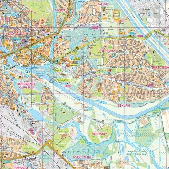 Wrocław 120 000. Arkusz, mapa ścienna wydawnictwa Eko-Graf. Fragment 3