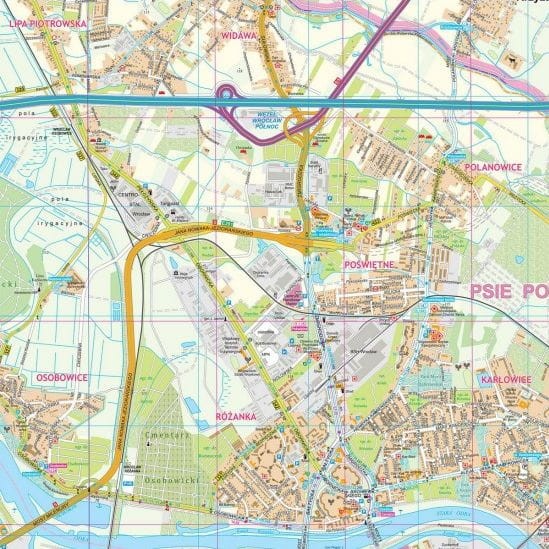 Wrocław 120 000. Arkusz, mapa ścienna wydawnictwa Eko-Graf. Fragment 4