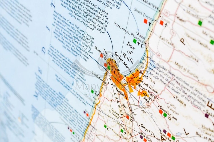 Ziemia Święta 1:405 500. Liban, Syria, Izrael, Jordania. Arkusz, mapa ścienna. Wydawnictwo: National Geographic. Fragment 6