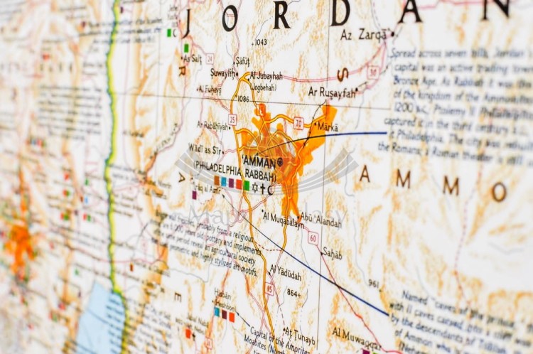 Ziemia Święta 1:405 500. Liban, Syria, Izrael, Jordania. Arkusz, mapa ścienna. Wydawnictwo: National Geographic. Fragment 7