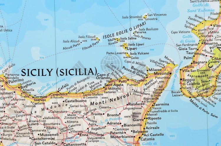 Włochy 1:1 765 000. Arkusz, mapa ścienna. Wydawnictwo: National Geographic. Fragment 5