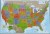 USA / Stany Zjednoczone 1:2 815 000. Arkusz, mapa ścienna, ozdobna. Producent: National Geographic. Cała mapa