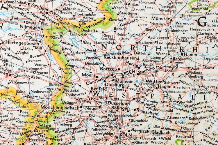 Niemcy 1:1 375 000. Arkusz, mapa ścienna wydawnictwa National Geographic. Fragment 3