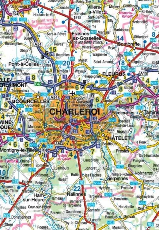 Belgia 1:300 000. Laminowana mapa samochodowo-turystyczna wydawnictwa ExpressMap. Fragment 1