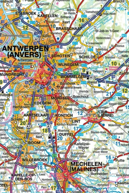 Belgia 1:300 000. Laminowana mapa samochodowo-turystyczna wydawnictwa ExpressMap. Fragment 2