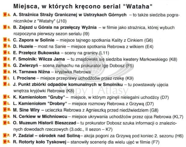 Bieszczady 1:100 000. Mapa atrakcji turystycznych wydawnictwa Compass. Informator 2