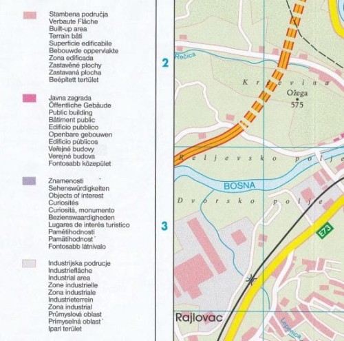 Sarajewo. Mapa/ Plan miasta wydawnictwa Freytag & Berndt. Fragment