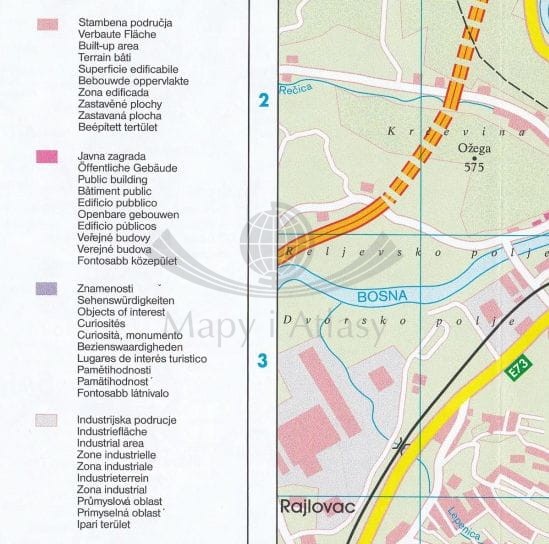 Sarajewo. Mapa/ Plan miasta wydawnictwa Freytag & Berndt. Fragment