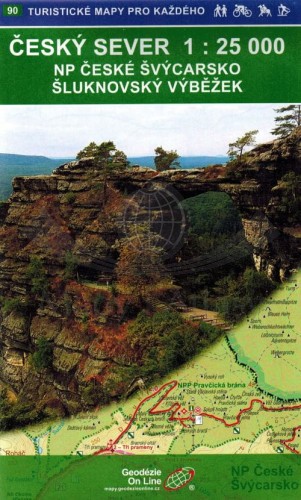 Cesky Sever. Mapa turystyczna 90 wydawnictwa Geodezie On Line. Okładka
