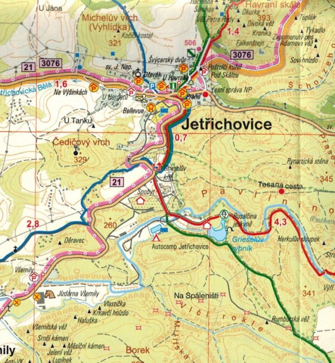 Cesky Sever. Mapa turystyczna 90 wydawnictwa Geodezie On Line. Fragment 1