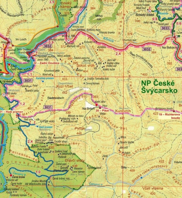 Cesky Sever. Mapa turystyczna 90 wydawnictwa Geodezie On Line. Fragment 2