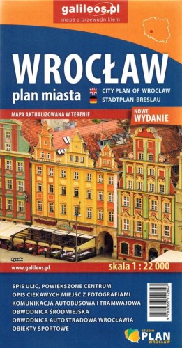 Wrocław 1:22 000. Mapa / Plan miasta wydawnictwa Galileos. Okładka