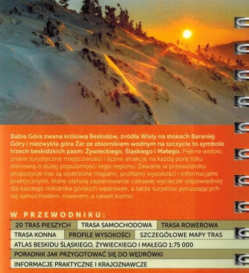 Beskid Śląski, Beskid Żywiecki i Mały. Przewodnik z górskiej półki wydawnictwa Bezdroża. Okładka tył