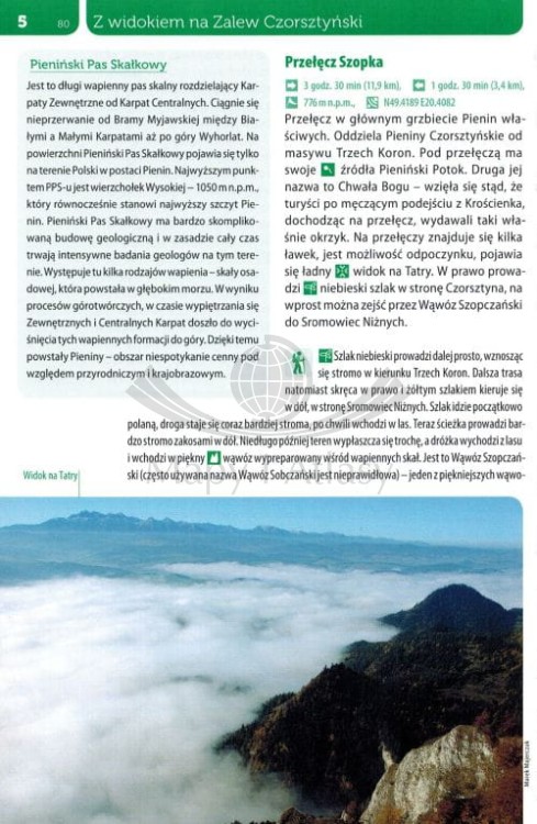 Pieniny i Magura Spiska, Beskid Sądecki. Przewodnik z górskiej półki wydawnictwa Bezdroża. Przykładowa strona 2