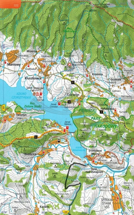 Pieniny i Magura Spiska, Beskid Sądecki. Przewodnik z górskiej półki wydawnictwa Bezdroża. Atlas - przykładowy arkusz