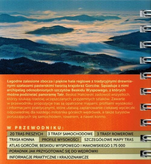 Gorce, Beskid Wyspowy i Makowski. Przewodnik z górskiej półki wydawnictwa Bezdroża. Okładka tył