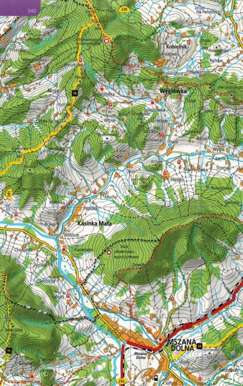 Gorce, Beskid Wyspowy i Makowski. Przewodnik z górskiej półki wydawnictwa Bezdroża. Atlas - przykładowy arkusz
