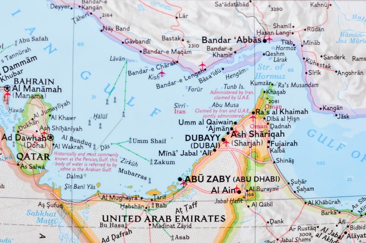 Bliski Wschód. Mapa ścienna polityczna wydawnictwa National Geographic. Fragment 3