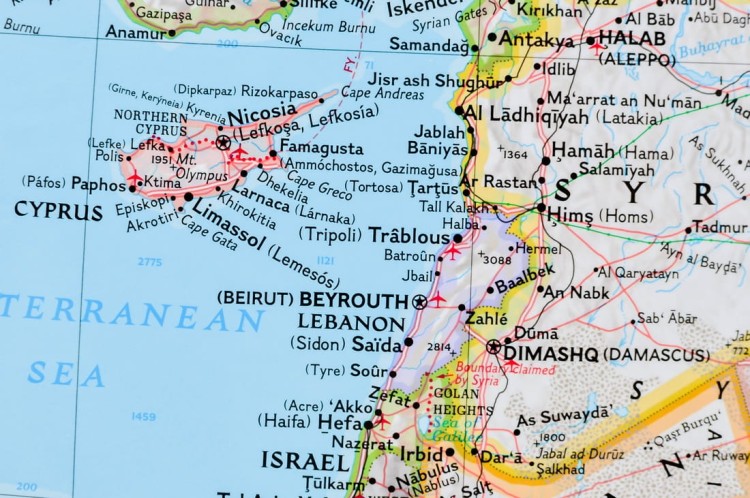 Bliski Wschód. Mapa ścienna polityczna wydawnictwa National Geographic. Fragment 5