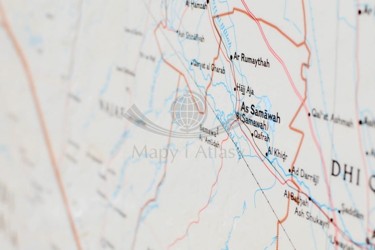 Irak. Mapa ścienna. National Geographic. Fragment 6