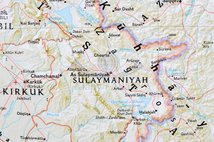 Irak. Mapa ścienna. National Geographic. Fragment 1