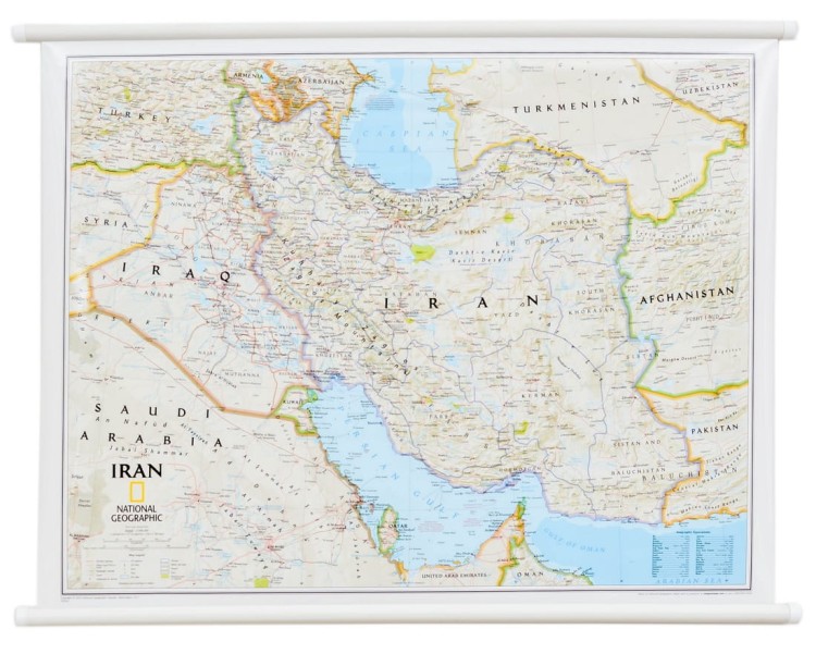 Iran. Mapa ścienna wydawnictwa National Geographic. Całość