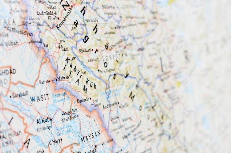 Iran. Mapa ścienna wydawnictwa National Geographic. Fragment 7