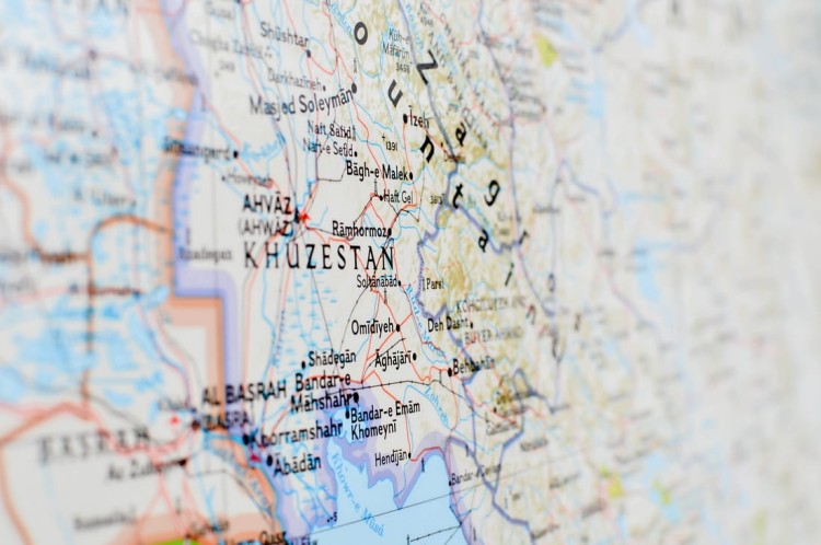 Iran. Mapa ścienna wydawnictwa National Geographic. Fragment 8