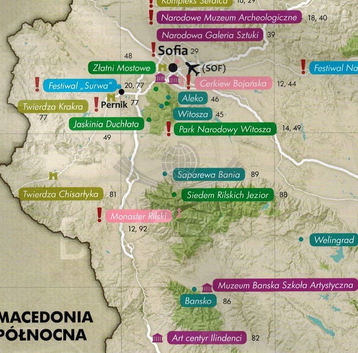 Bułgaria. Inspirator Podróżniczy. Przewodnik + mapa wydawnictwa Pascal. Mapa - fragment