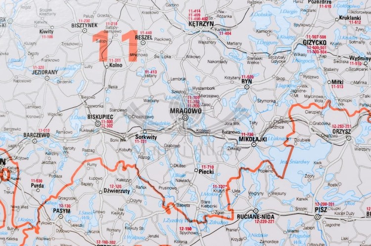 Polska 1:650 000. Mapa ścienna kodowa wydawnictwa Jokart. Fragment 4