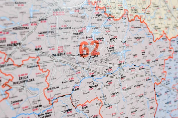 Polska 1:650 000. Mapa ścienna kodowa wydawnictwa Jokart. Fragment 5