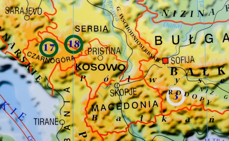 Europa 1:4 000 000. Mapa ścienna fizyczna wydawnictwa Meridian. Fragment 6