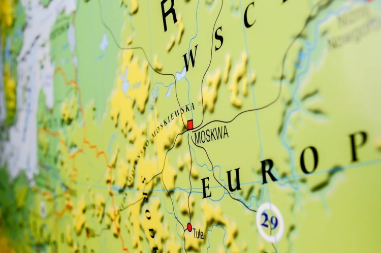 Europa 1:4 000 000. Mapa ścienna fizyczna wydawnictwa Meridian. Fragment 8