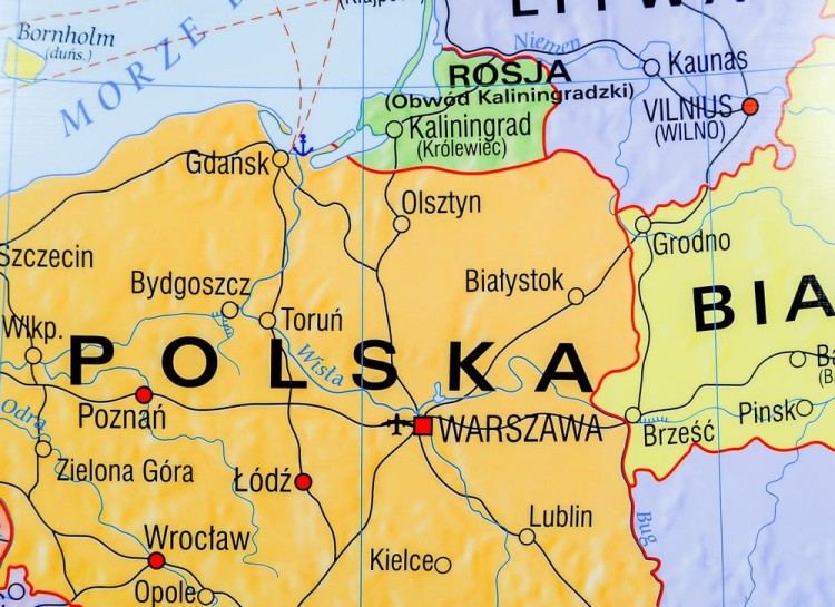 Europa 1:4 000 000. Mapa ścienna polityczna wydawnictwa Meridian. Fragment 1