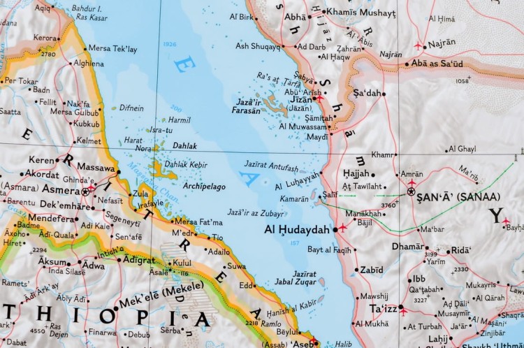 Bliski Wschód. Mapa polityczna w wersji magnetycznej. Wydawnictwo: National Geographic. Fragment 1