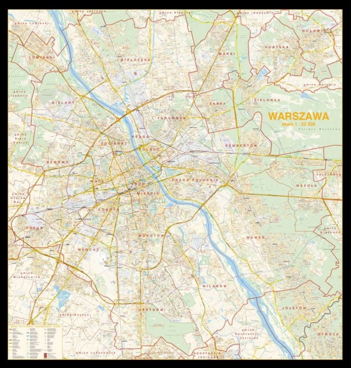 Warszawa 1:22 500. Mapa w wersji do wpinania. Producent: Jokart. Całość