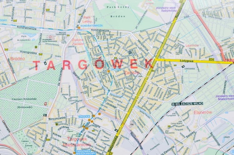 Warszawa 1:22 500. Mapa w wersji do wpinania. Producent: Jokart. Fragment 3