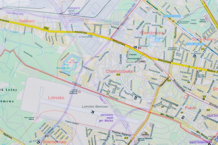 Warszawa 1:22 500. Mapa w wersji do wpinania. Producent: Jokart. Fragment 4