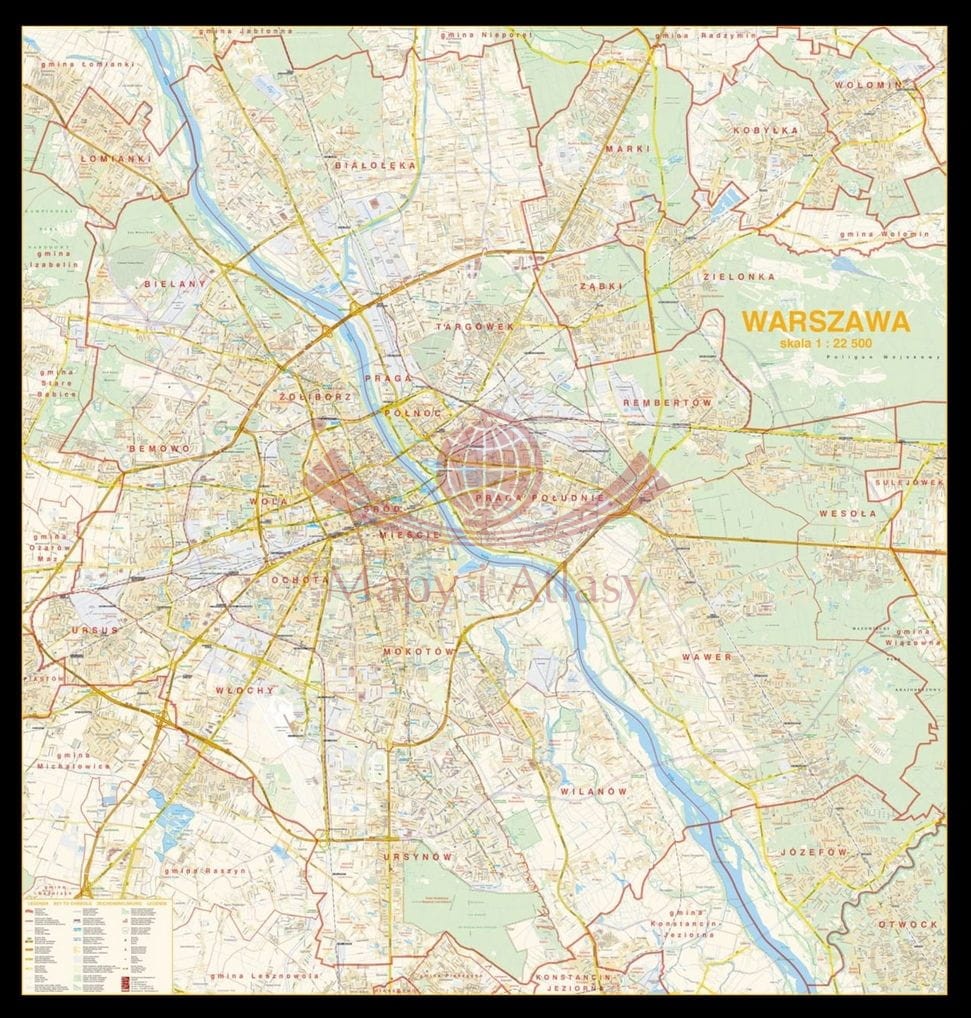Warszawa 1:22 500. Mapa. Wersja magnetyczna. Jokart