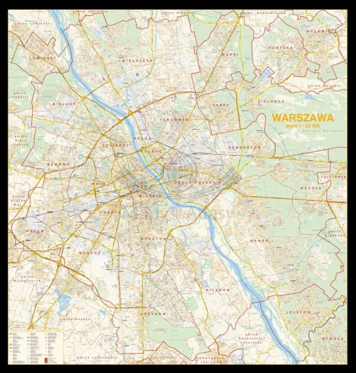 Warszawa 1:22 500. Mapa w wersji magnetycznej. Producent: Jokart. Całość