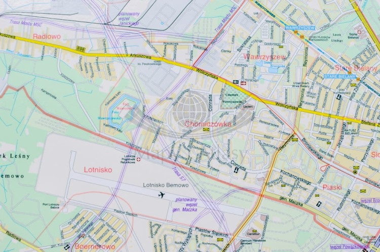Warszawa 1:22 500. Mapa w wersji magnetycznej. Producent: Jokart. Fragment 4