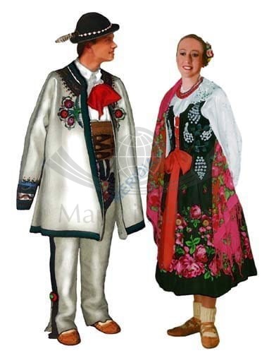 Polskie stroje ludowe. Plansze dydaktyczna. Komplet 10 sztuk